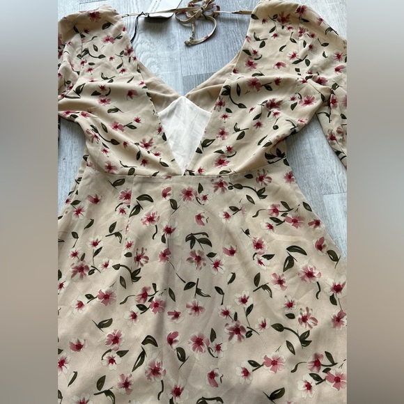 Cotton Candy LA  cream w flowers boho dress, size Small - Picture 3 of 5